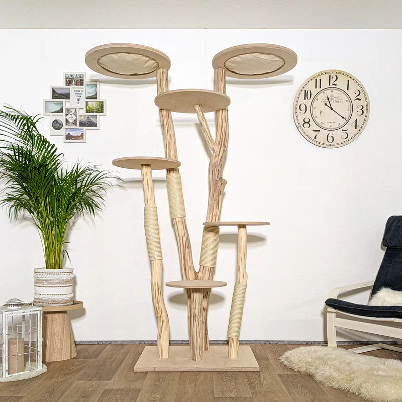 Naturkratzbaum 4045 Kratzbaum Natur Holz Design 206 cm hoch Katzenbaum