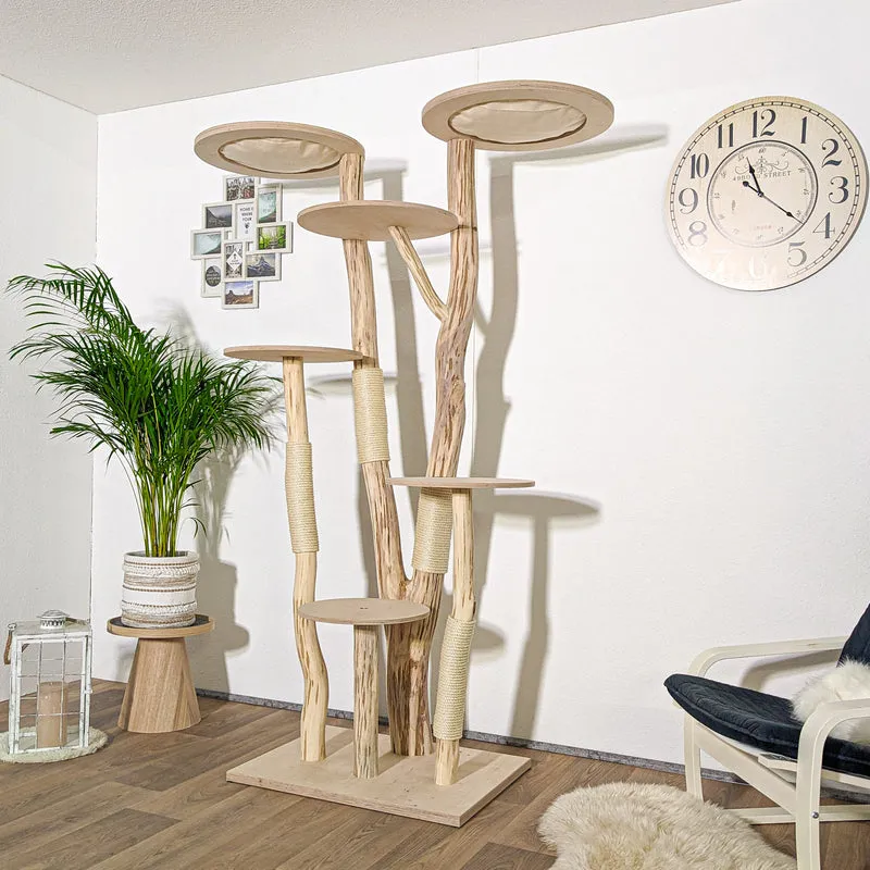 Naturkratzbaum 4045 Kratzbaum Natur Holz Design 206 cm hoch Katzenbaum