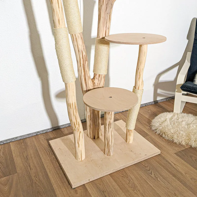 Naturkratzbaum 4045 Kratzbaum Natur Holz Design 206 cm hoch Katzenbaum