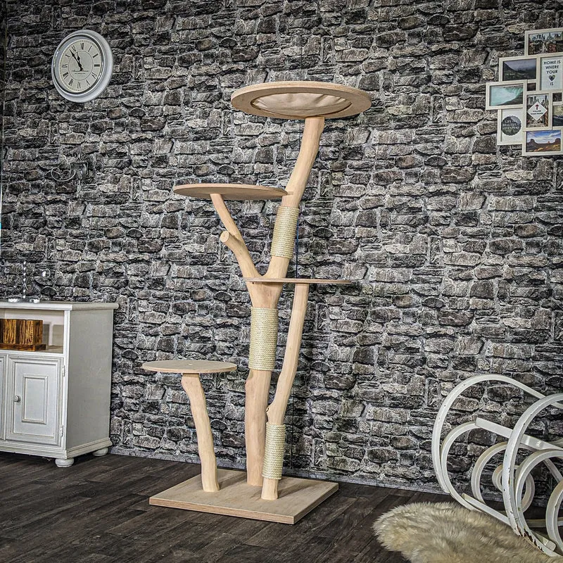 Naturkratzbaum 4044 Kratzbaum Natur Holz Design 167 cm hoch Katzenbaum