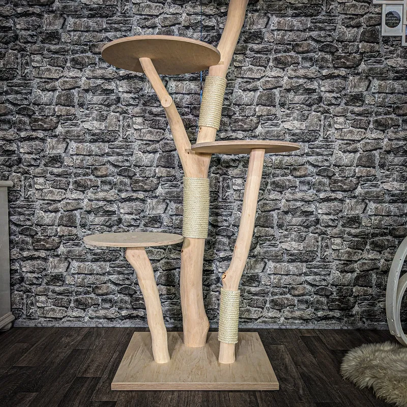Naturkratzbaum 4044 Kratzbaum Natur Holz Design 167 cm hoch Katzenbaum