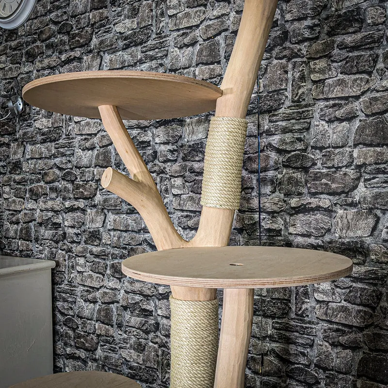 Naturkratzbaum 4044 Kratzbaum Natur Holz Design 167 cm hoch Katzenbaum