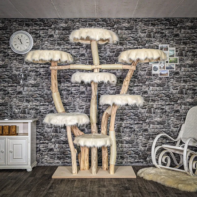 Naturkratzbaum 4043 Kratzbaum Natur Holz Design 205 cm hoch Katzenbaum