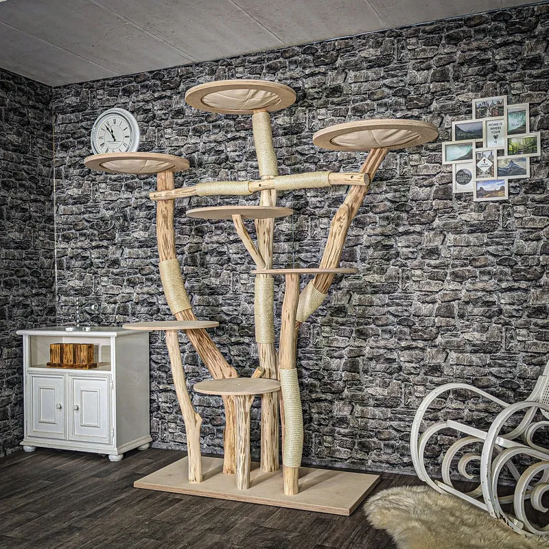 Naturkratzbaum 4043 Kratzbaum Natur Holz Design 205 cm hoch Katzenbaum