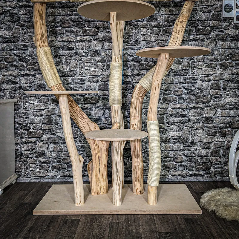 Naturkratzbaum 4043 Kratzbaum Natur Holz Design 205 cm hoch Katzenbaum