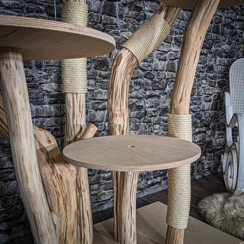 Naturkratzbaum 4043 Kratzbaum Natur Holz Design 205 cm hoch Katzenbaum