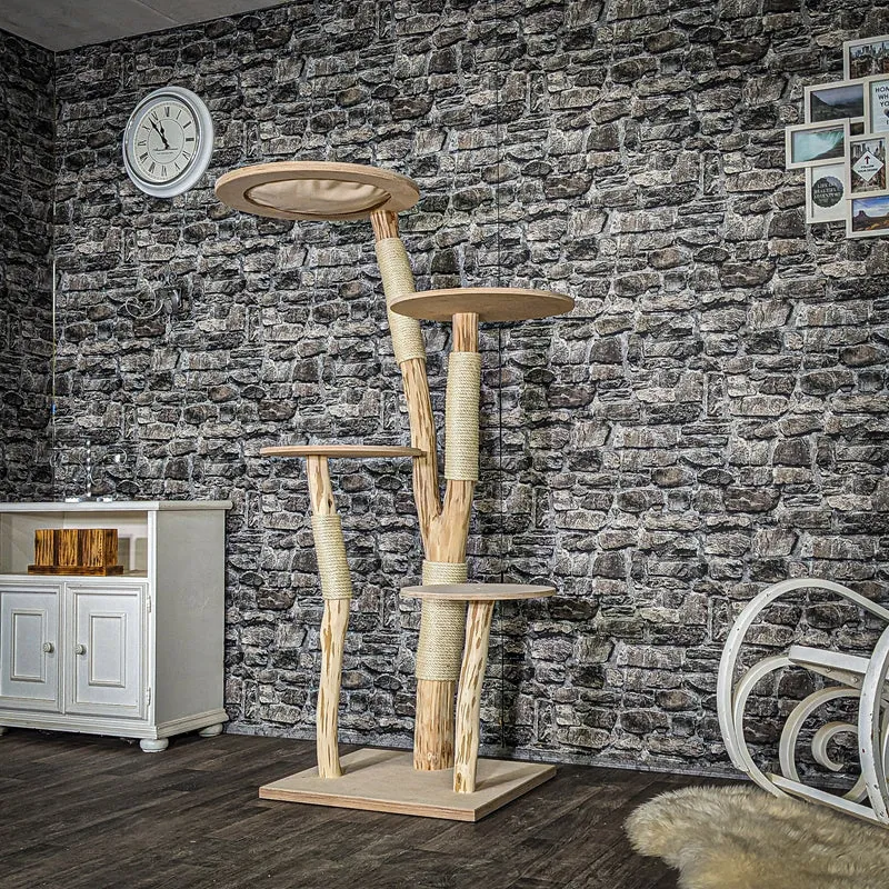 Naturkratzbaum 4042 Kratzbaum Natur Holz Design 167 cm hoch Katzenbaum
