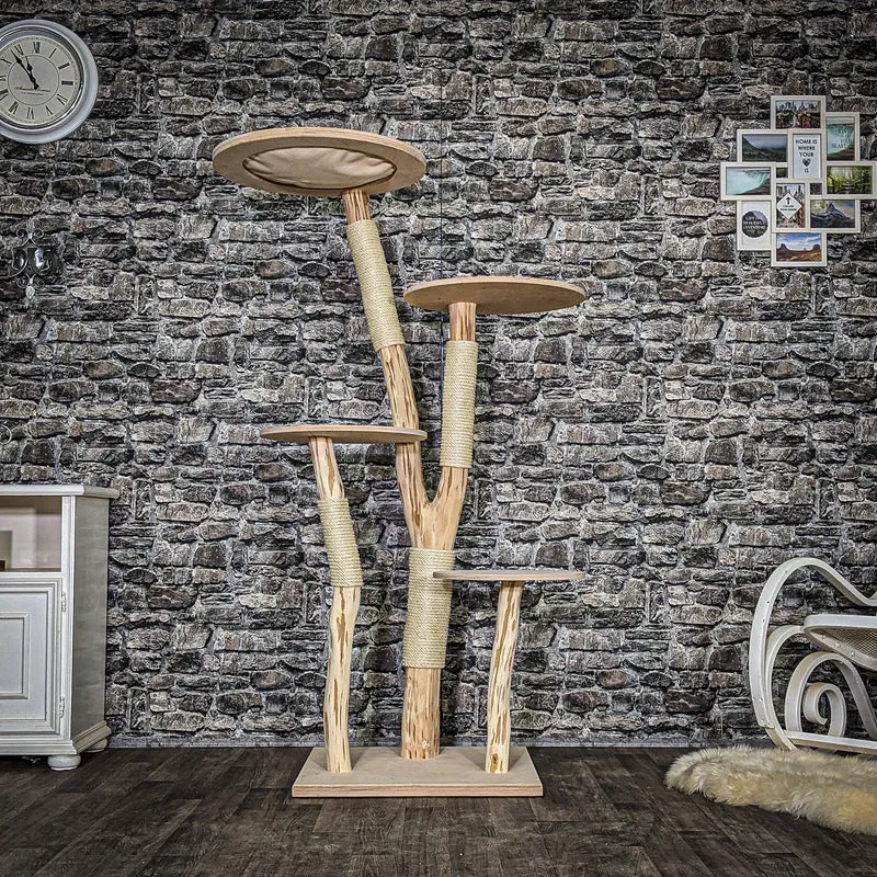 Naturkratzbaum 4042 Kratzbaum Natur Holz Design 167 cm hoch Katzenbaum
