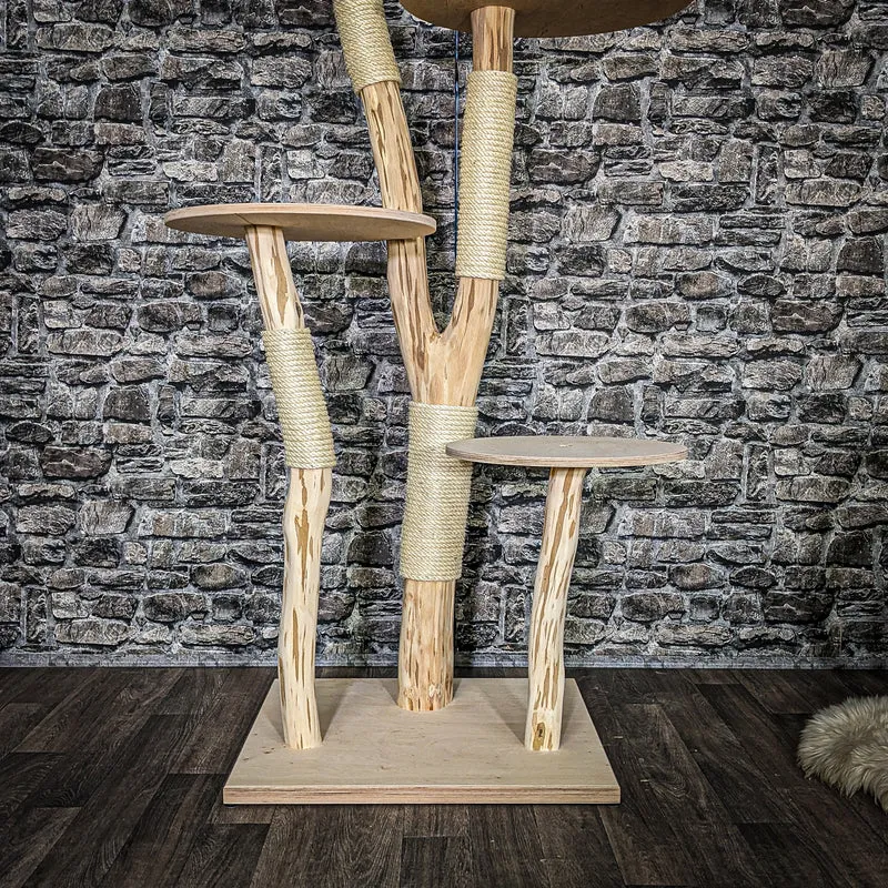 Naturkratzbaum 4042 Kratzbaum Natur Holz Design 167 cm hoch Katzenbaum