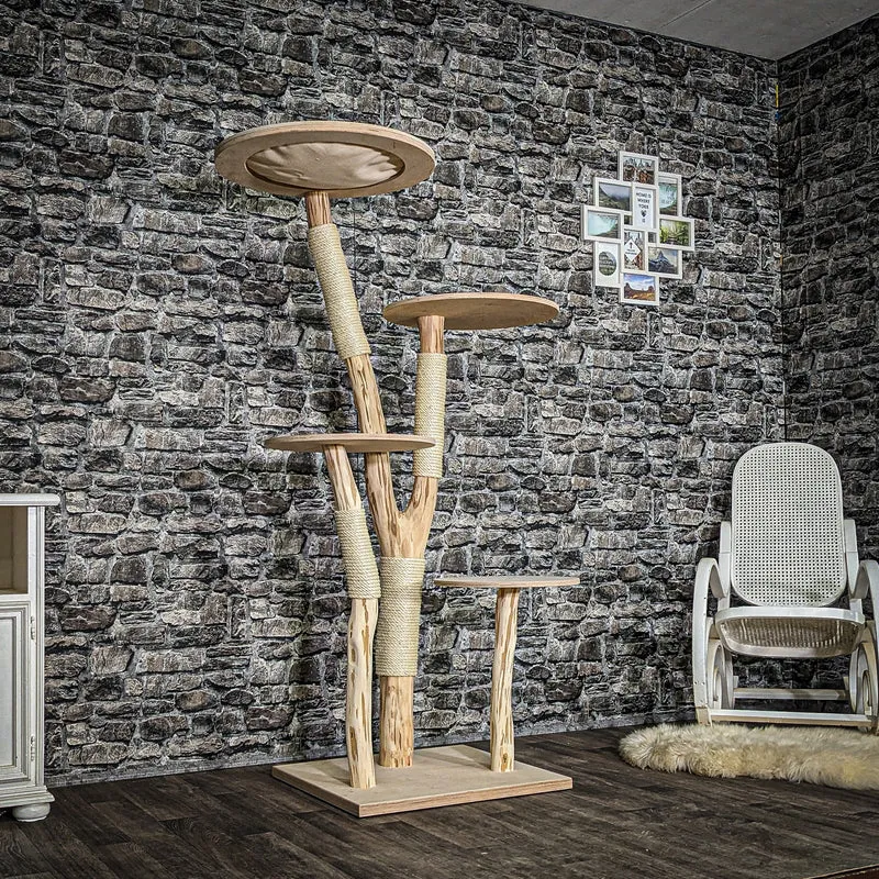 Naturkratzbaum 4042 Kratzbaum Natur Holz Design 167 cm hoch Katzenbaum