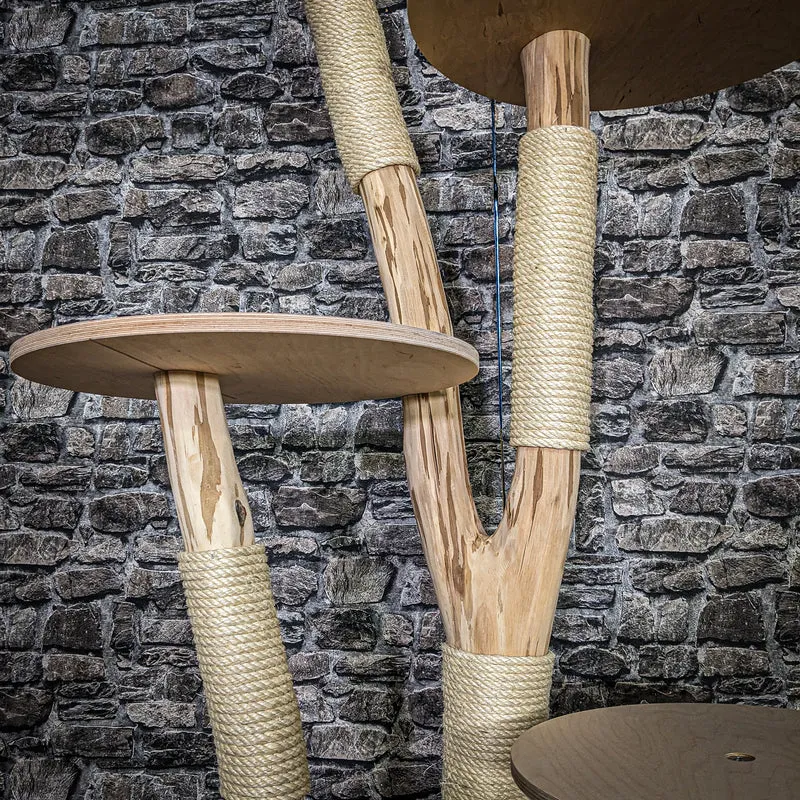 Naturkratzbaum 4042 Kratzbaum Natur Holz Design 167 cm hoch Katzenbaum