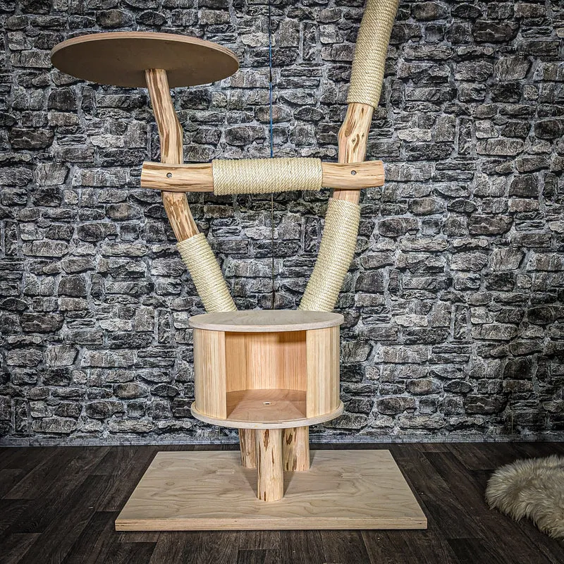 Naturkratzbaum 4041 Kratzbaum Natur Holz Design 155 cm hoch Katzenbaum