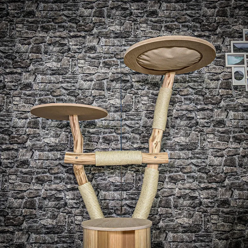 Naturkratzbaum 4041 Kratzbaum Natur Holz Design 155 cm hoch Katzenbaum