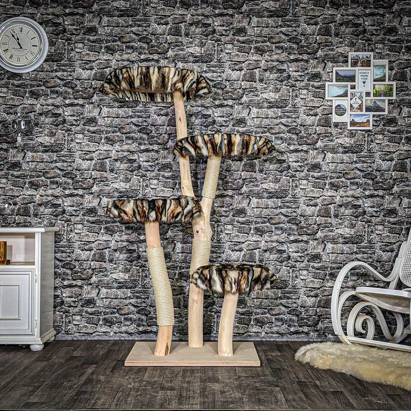 Naturkratzbaum 4040 Kratzbaum Natur Holz Design 172 cm hoch Katzenbaum