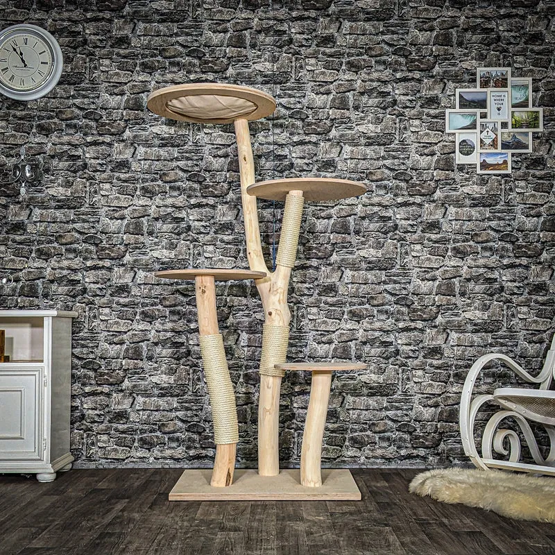 Naturkratzbaum 4040 Kratzbaum Natur Holz Design 172 cm hoch Katzenbaum