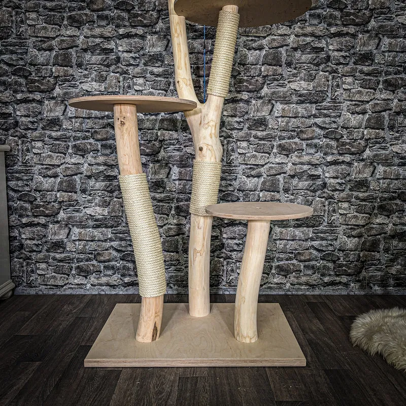Naturkratzbaum 4040 Kratzbaum Natur Holz Design 172 cm hoch Katzenbaum