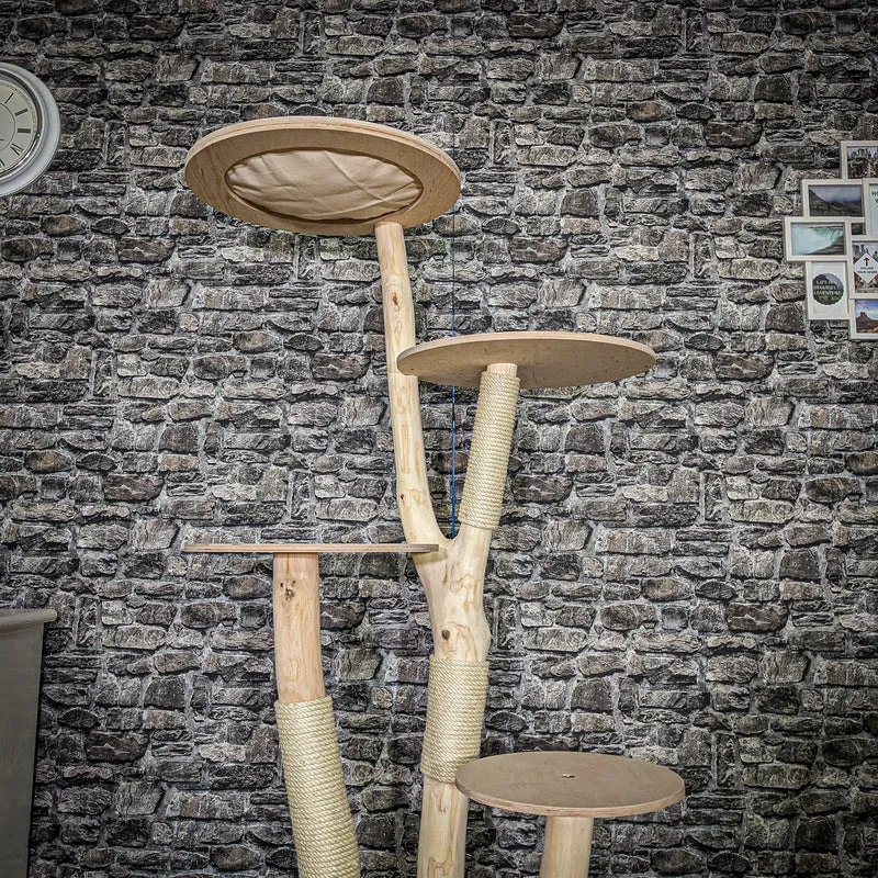Naturkratzbaum 4040 Kratzbaum Natur Holz Design 172 cm hoch Katzenbaum
