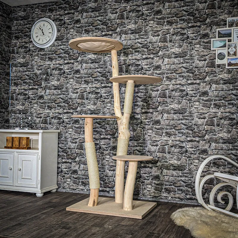 Naturkratzbaum 4040 Kratzbaum Natur Holz Design 172 cm hoch Katzenbaum