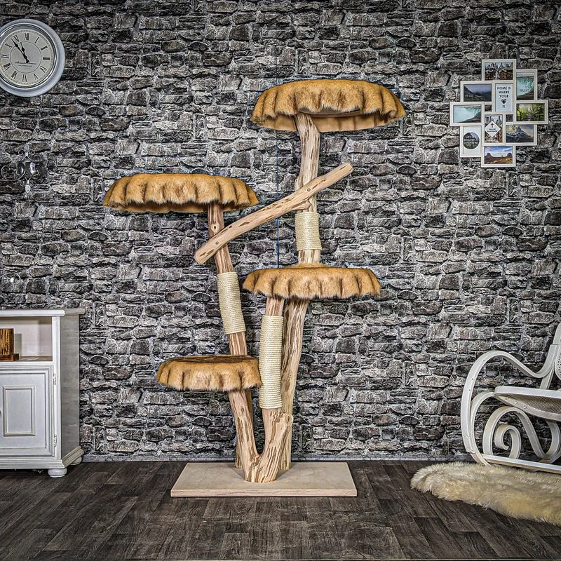 Naturkratzbaum 4039 Kratzbaum Natur Holz Design 174 cm hoch Katzenbaum