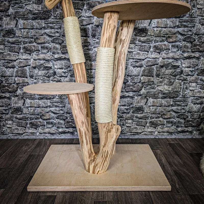 Naturkratzbaum 4039 Kratzbaum Natur Holz Design 174 cm hoch Katzenbaum