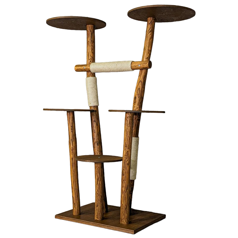 Outdoor Naturkratzbaum CA0001 Kratzbaum Natur Holz Design 175 cm hoch Katzenbaum