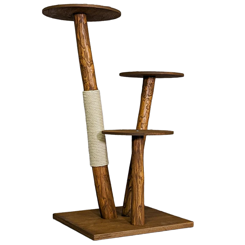 Outdoor Naturkratzbaum CA0003 Kratzbaum Natur Holz Design 123 cm hoch Katzenbaum