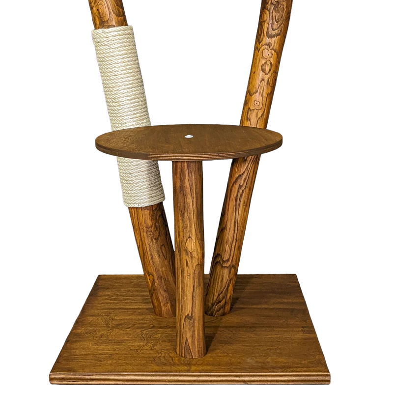 Outdoor Naturkratzbaum CA0003 Kratzbaum Natur Holz Design 123 cm hoch Katzenbaum