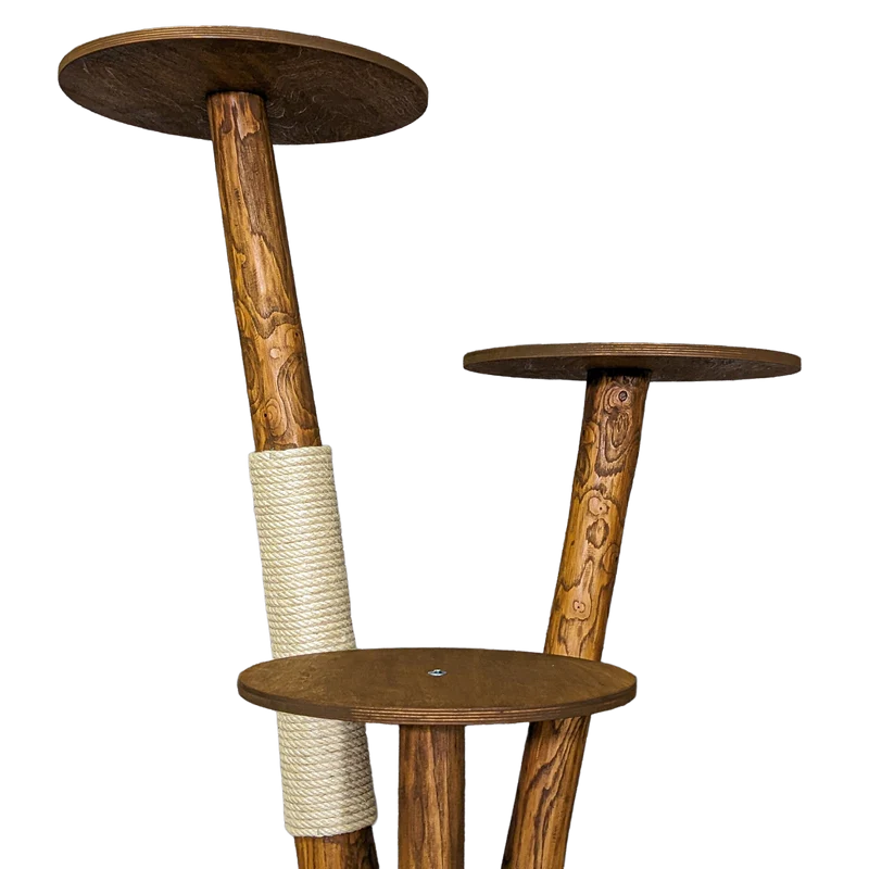 Outdoor Naturkratzbaum CA0003 Kratzbaum Natur Holz Design 123 cm hoch Katzenbaum