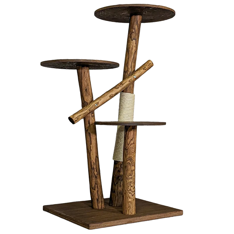 Outdoor Naturkratzbaum CA0005 Kratzbaum Natur Holz Design 120 cm hoch Katzenbaum
