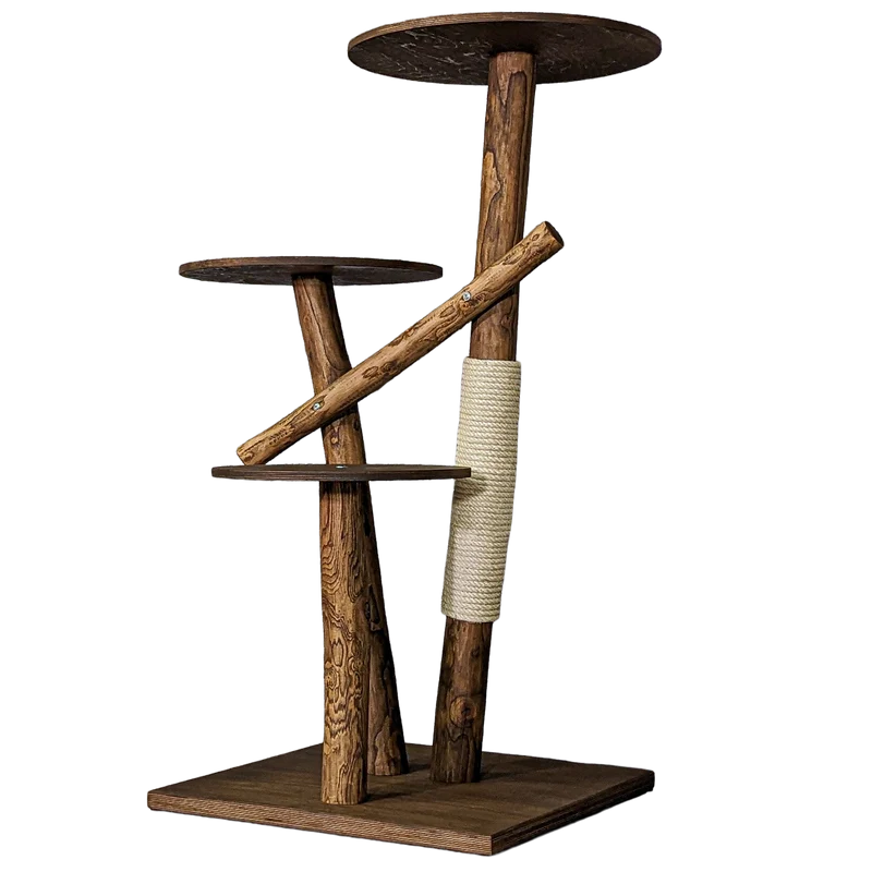 Outdoor Naturkratzbaum CA0005 Kratzbaum Natur Holz Design 120 cm hoch Katzenbaum