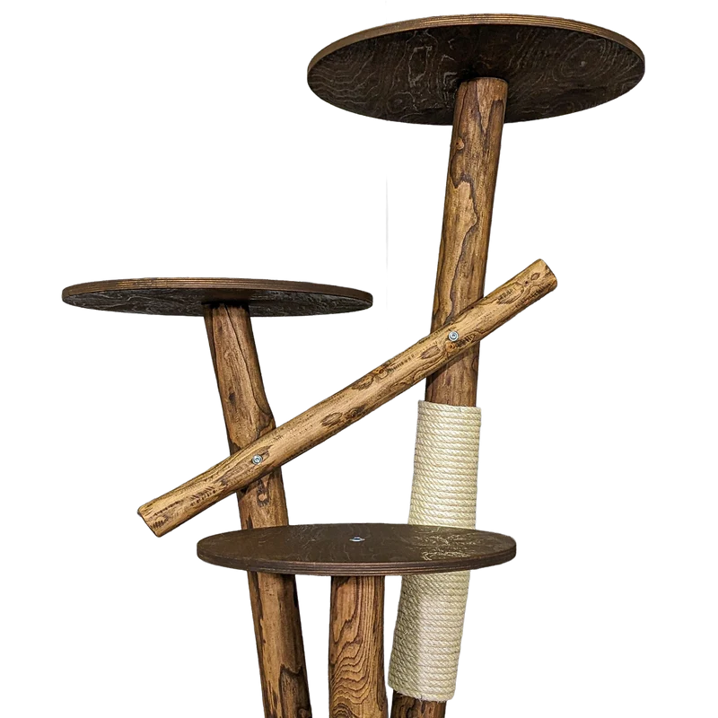 Outdoor Naturkratzbaum CA0005 Kratzbaum Natur Holz Design 120 cm hoch Katzenbaum