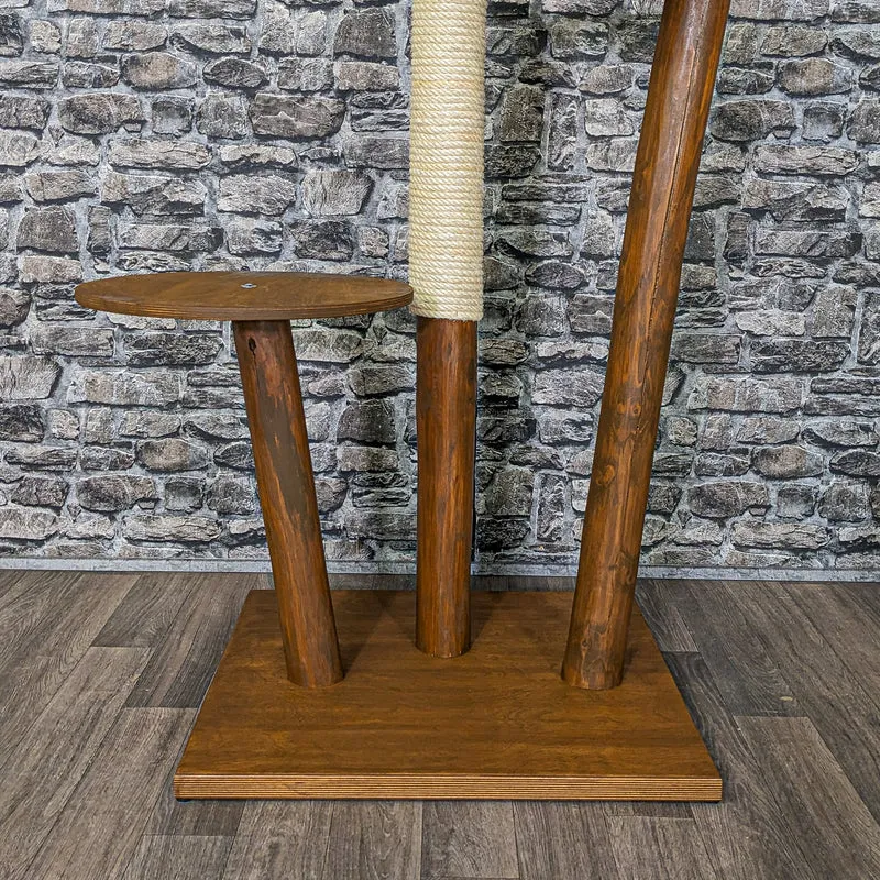 Outdoor Naturkratzbaum CA0006 Kratzbaum Natur Holz Design 137 cm hoch Katzenbaum