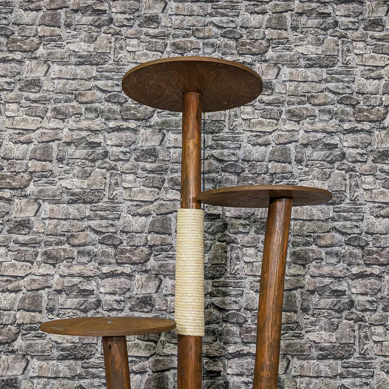Outdoor Naturkratzbaum CA0006 Kratzbaum Natur Holz Design 137 cm hoch Katzenbaum
