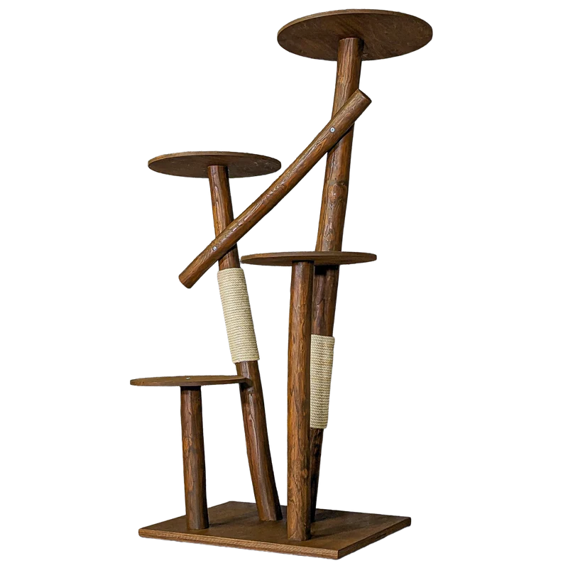 Outdoor Naturkratzbaum CA0007 Kratzbaum Natur Holz Design 175 cm hoch Katzenbaum