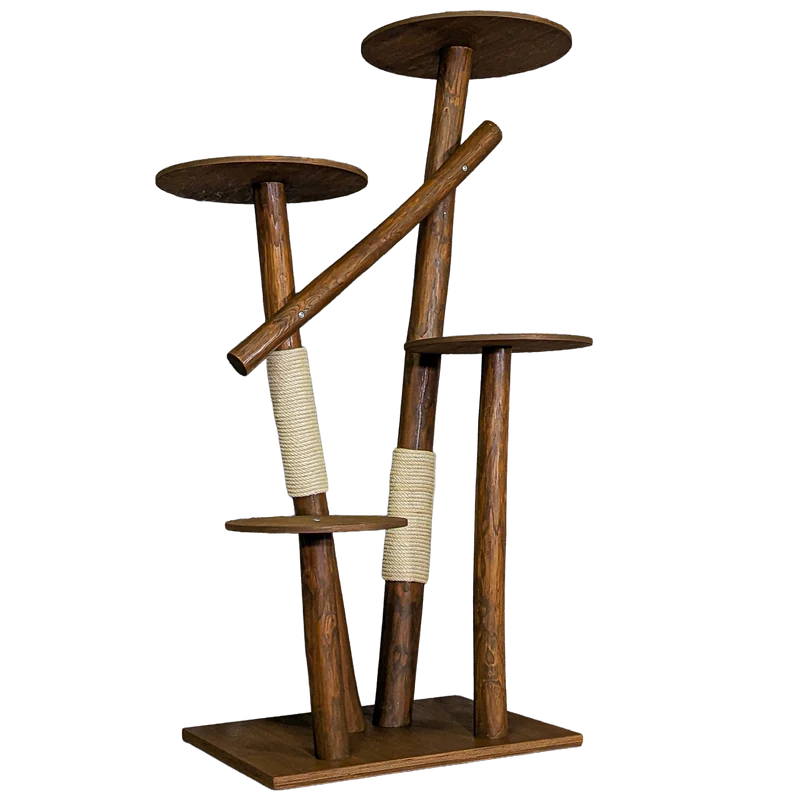 Outdoor Naturkratzbaum CA0007 Kratzbaum Natur Holz Design 175 cm hoch Katzenbaum