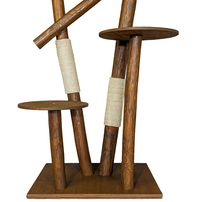Outdoor Naturkratzbaum CA0007 Kratzbaum Natur Holz Design 175 cm hoch Katzenbaum