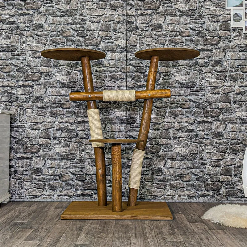 Outdoor Naturkratzbaum CA0009 Kratzbaum Natur Holz Design 122 cm hoch Katzenbaum