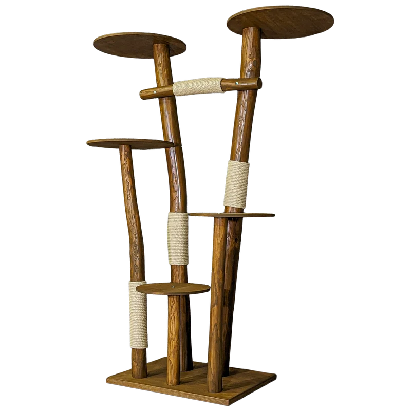 Outdoor Naturkratzbaum CA0011 Kratzbaum Natur Holz Design 200 cm hoch Katzenbaum