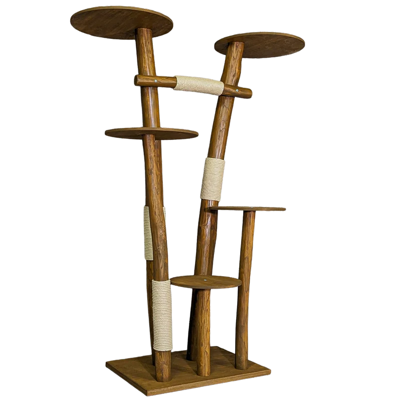 Outdoor Naturkratzbaum CA0011 Kratzbaum Natur Holz Design 200 cm hoch Katzenbaum