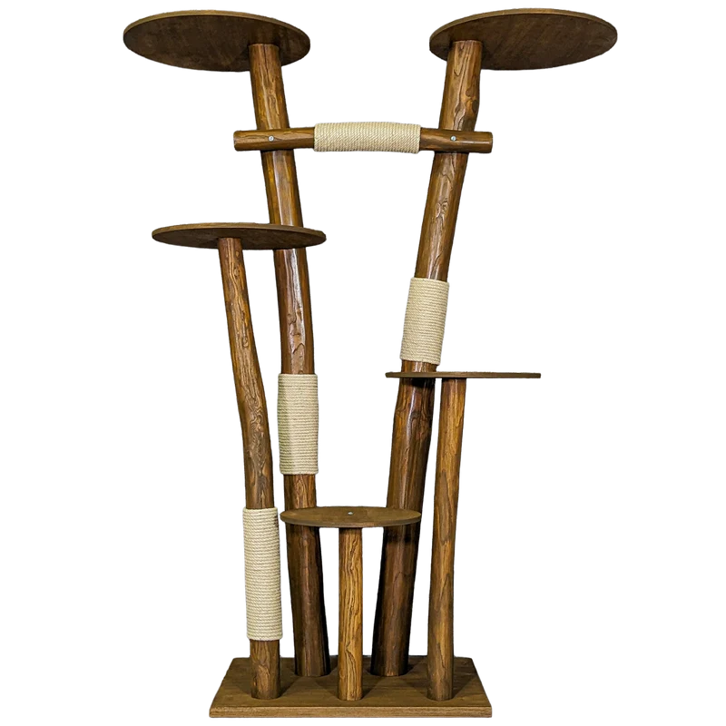 Outdoor Naturkratzbaum CA0011 Kratzbaum Natur Holz Design 200 cm hoch Katzenbaum