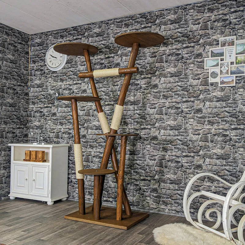 Outdoor Naturkratzbaum CA0014 Kratzbaum Natur Holz Design 200 cm hoch Katzenbaum
