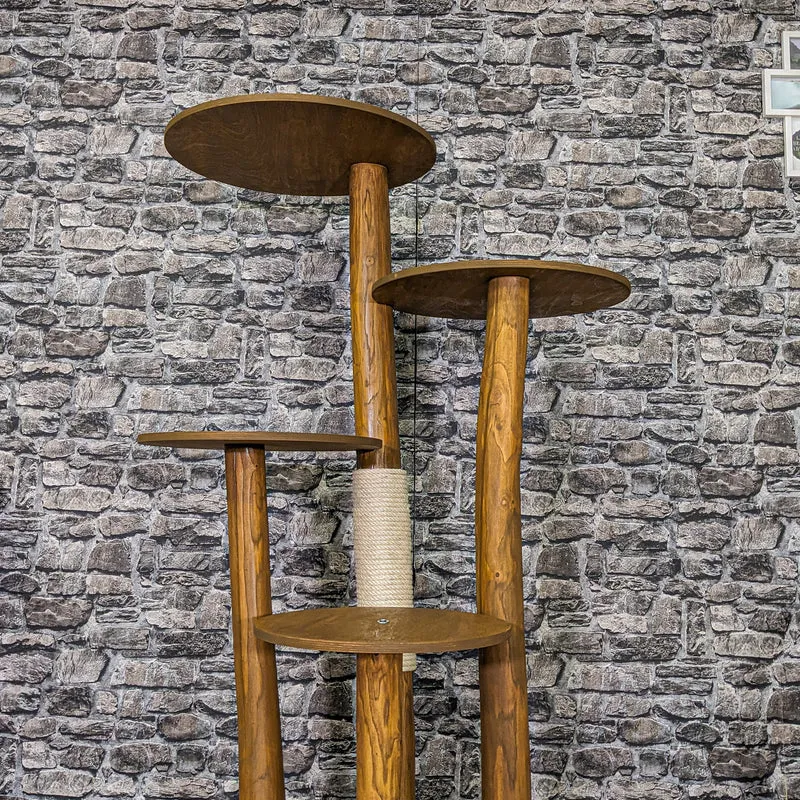 Outdoor Naturkratzbaum CA0016 Kratzbaum Natur Holz Design 145 cm hoch Katzenbaum