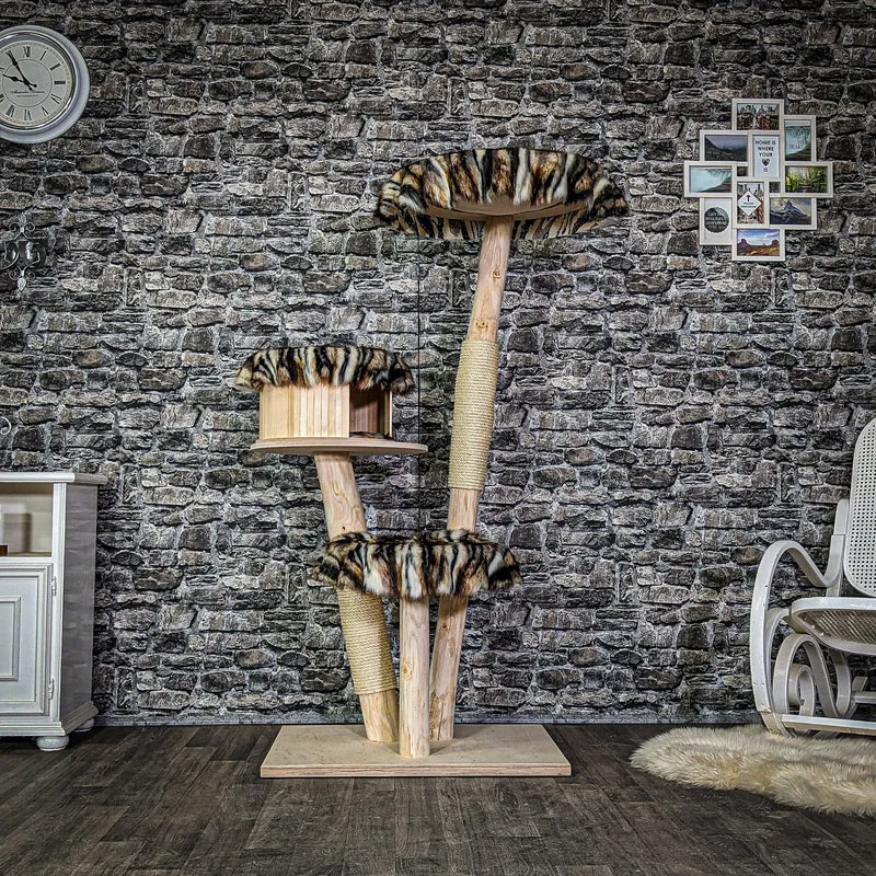 Naturkratzbaum C0042 Kratzbaum Natur Holz Design 157 cm hoch Katzenbaum