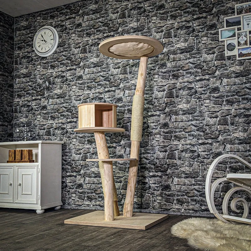 Naturkratzbaum C0042 Kratzbaum Natur Holz Design 157 cm hoch Katzenbaum