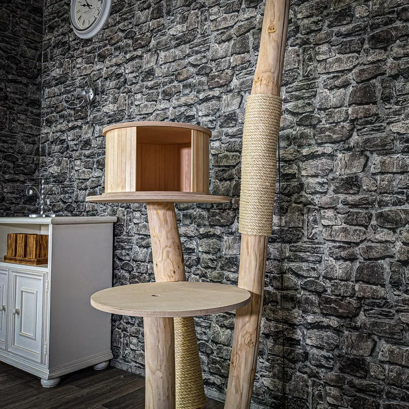 Naturkratzbaum C0042 Kratzbaum Natur Holz Design 157 cm hoch Katzenbaum