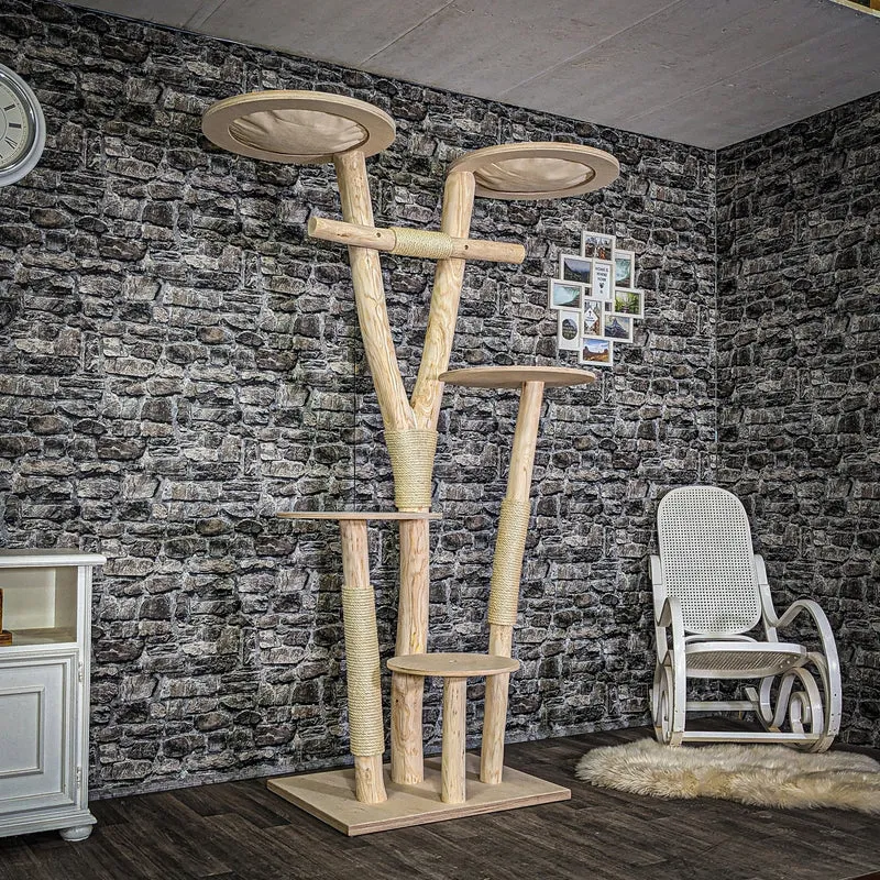 Naturkratzbaum C0044 Kratzbaum Natur Holz Design 205 cm hoch Katzenbaum