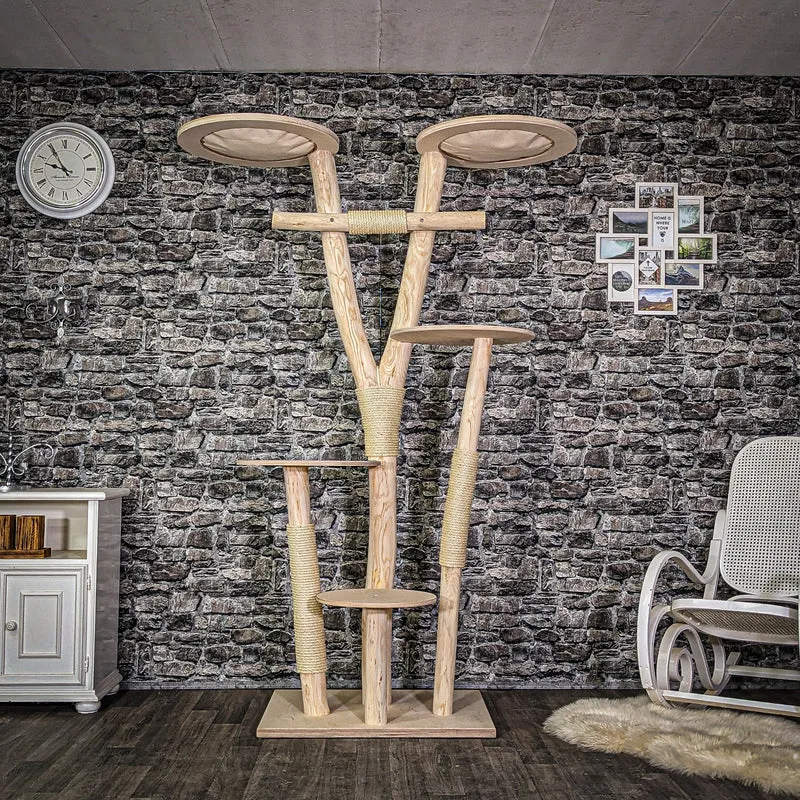 Naturkratzbaum C0044 Kratzbaum Natur Holz Design 205 cm hoch Katzenbaum