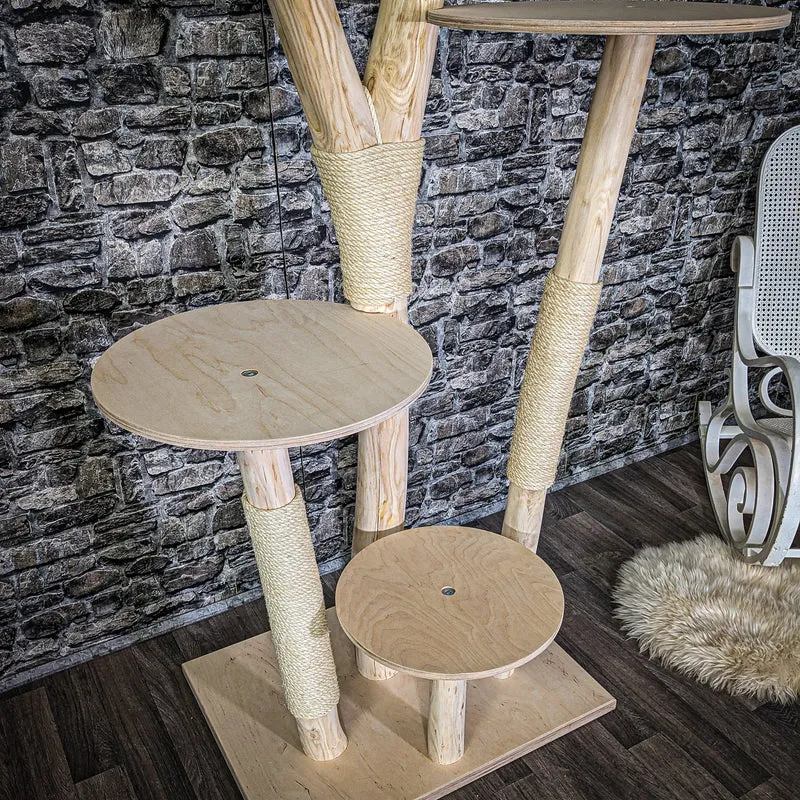 Naturkratzbaum C0044 Kratzbaum Natur Holz Design 205 cm hoch Katzenbaum
