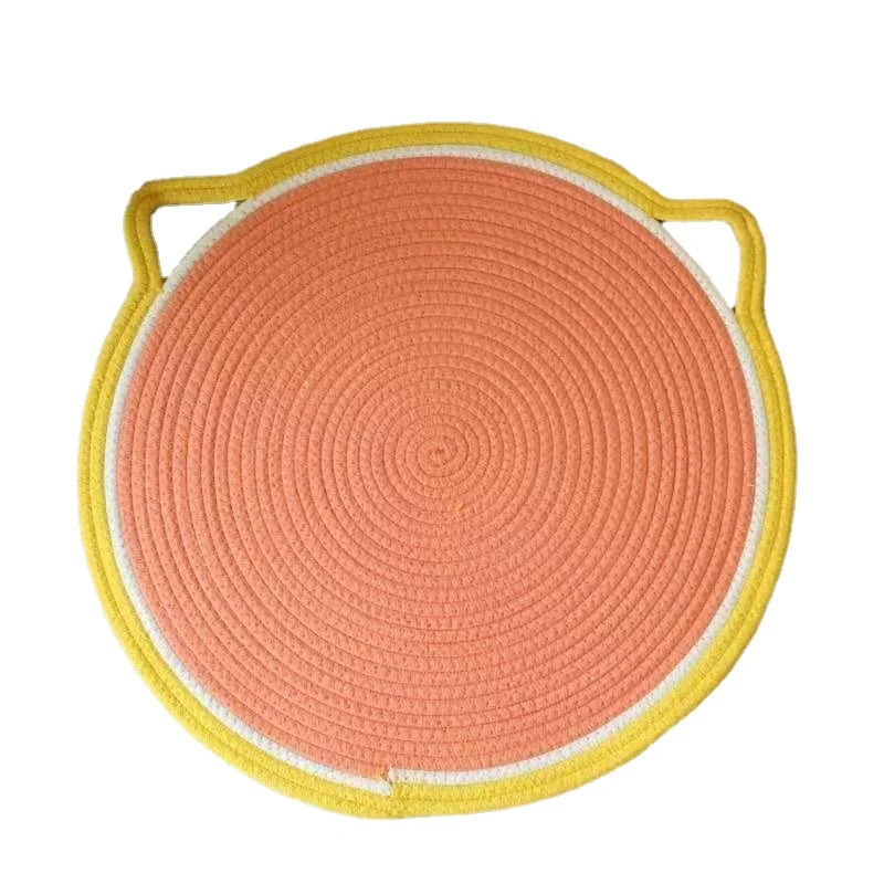 Kratzbrett Katzenform Katzenmatte, Runde Katzenliege, 50 x 50cm, Weiche Baumwolle, Ideal zum Schlafen für Ihre Katze