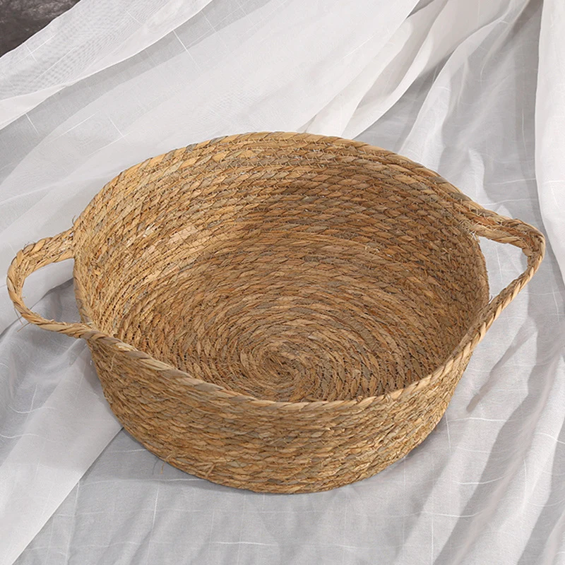 Katzen Kratzpappe, Rattan Katzenbett Weben, Hochwertige Pflanzenfasern, Geeignet für alle Jahreszeiten, Zufällige Farbe